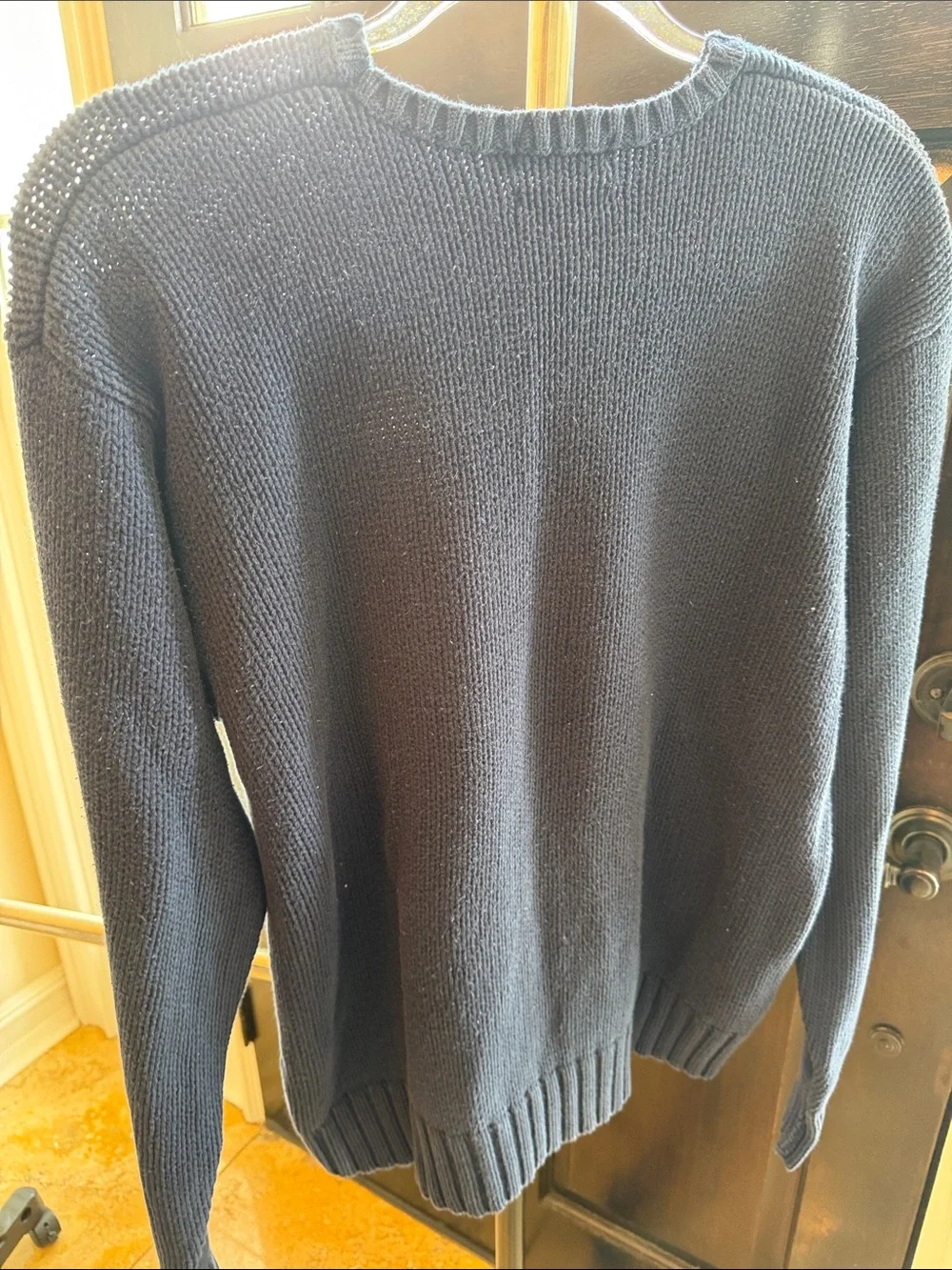 Polo by Ralph Lauren Navy Crewneck Sweater with Flag Intarsia